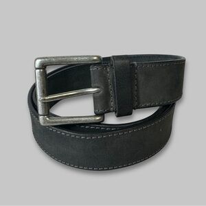 Modern Men's Rustic Genuine Black Leather Belt Size 34